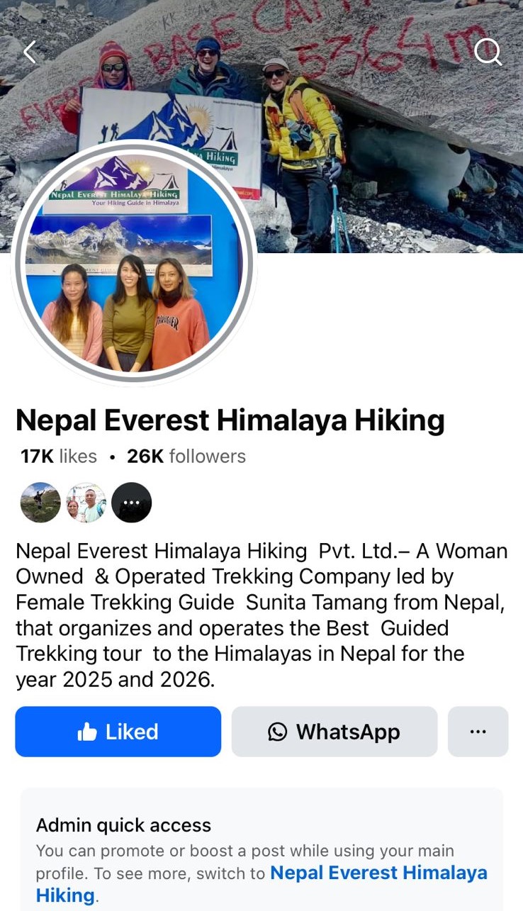  Nepal Everest Himalaya Hiking Facebook Page 
